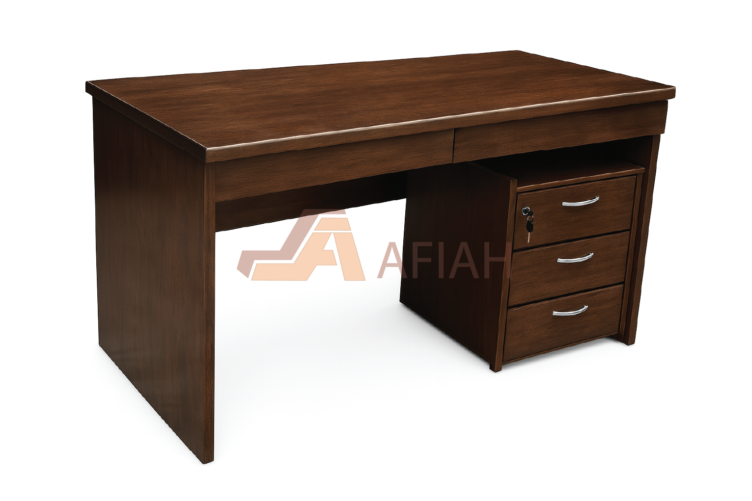 Natural Wood Rectangle Table with Mobile Pedestal (Model 218-00-24)