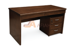 Natural Wood Rectangle Table with Mobile Pedestal (Model 218-00-24)