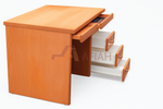 Natural Wood Rectangle Table with Mobile Pedestal (Model 218-00-24)