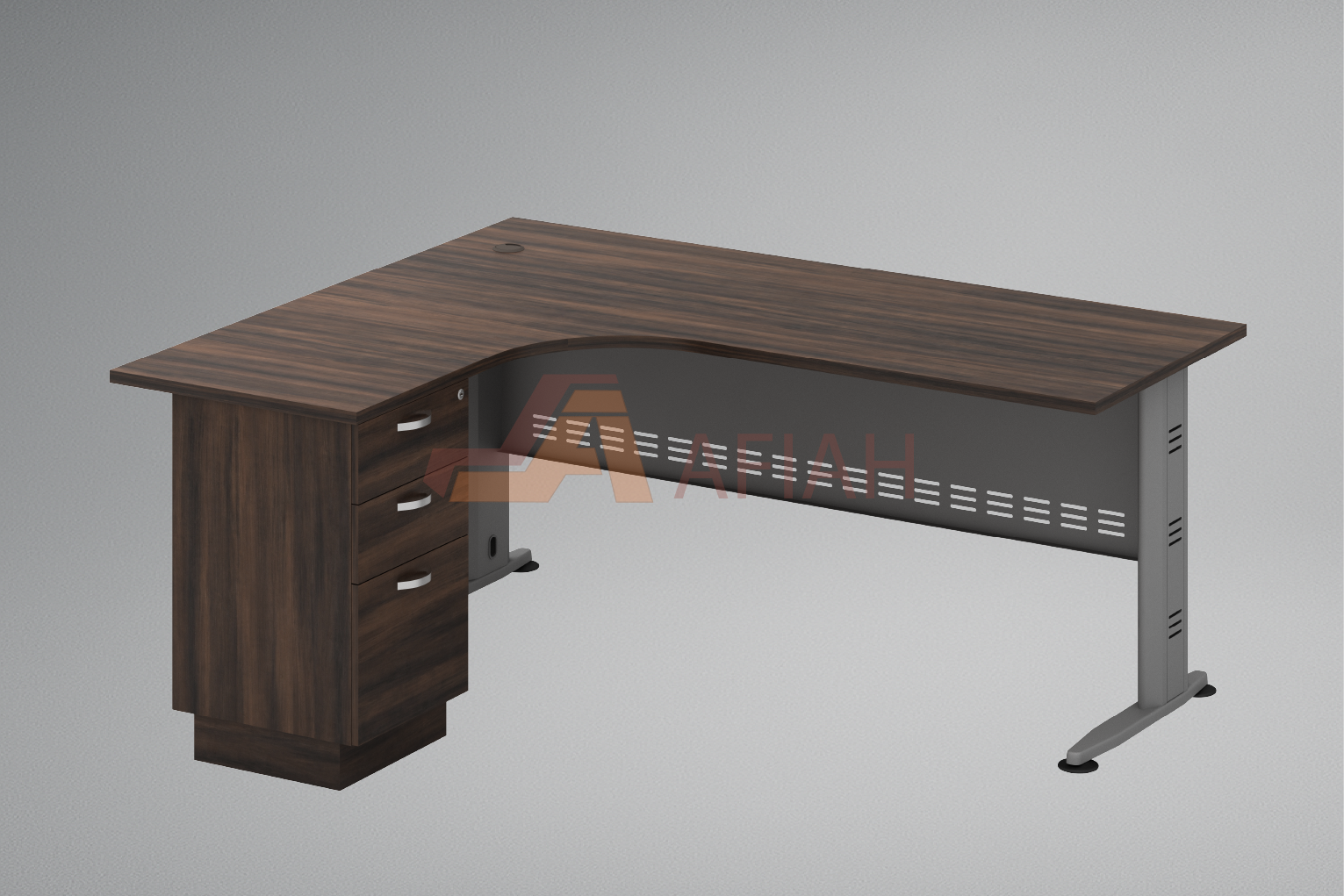 L Shape Table with Fixed Pedestal (Model TQ1515-3D, TQ1815-3D)