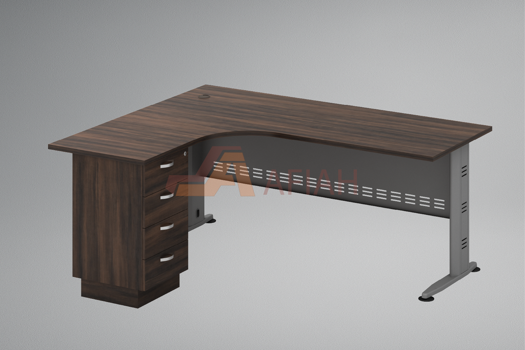 L Shape Table with Fixed Pedestal (Model TQ1515-4D, TQ1815-4D)