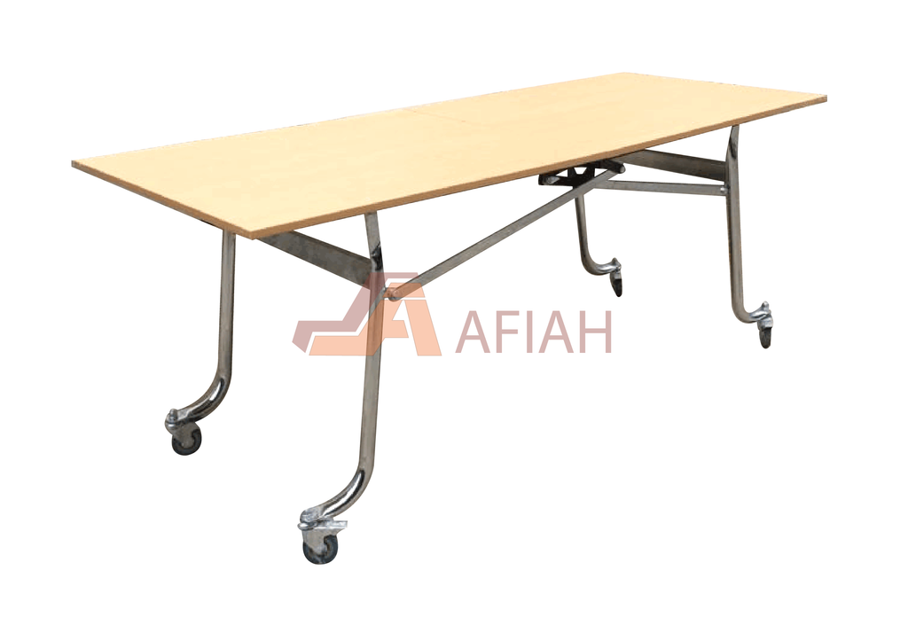 Double Foldable Heavy Duty Rectangle Banquet Table (Chrome Leg)