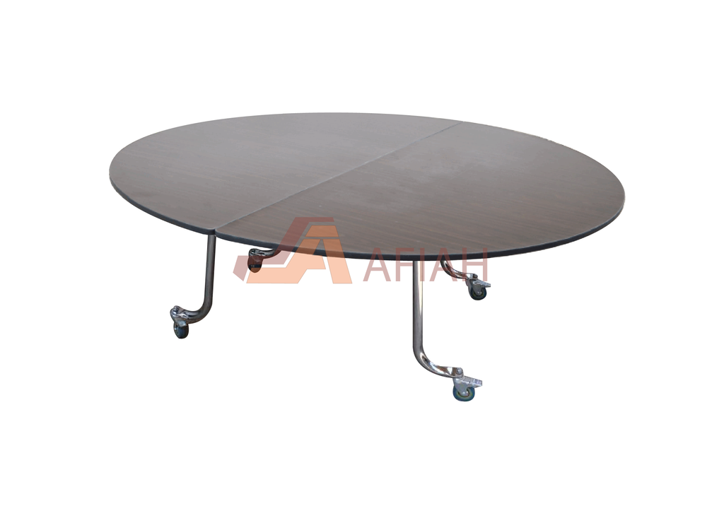 Double Foldable Heavy Duty Round Banquet Table (Chrome Leg)