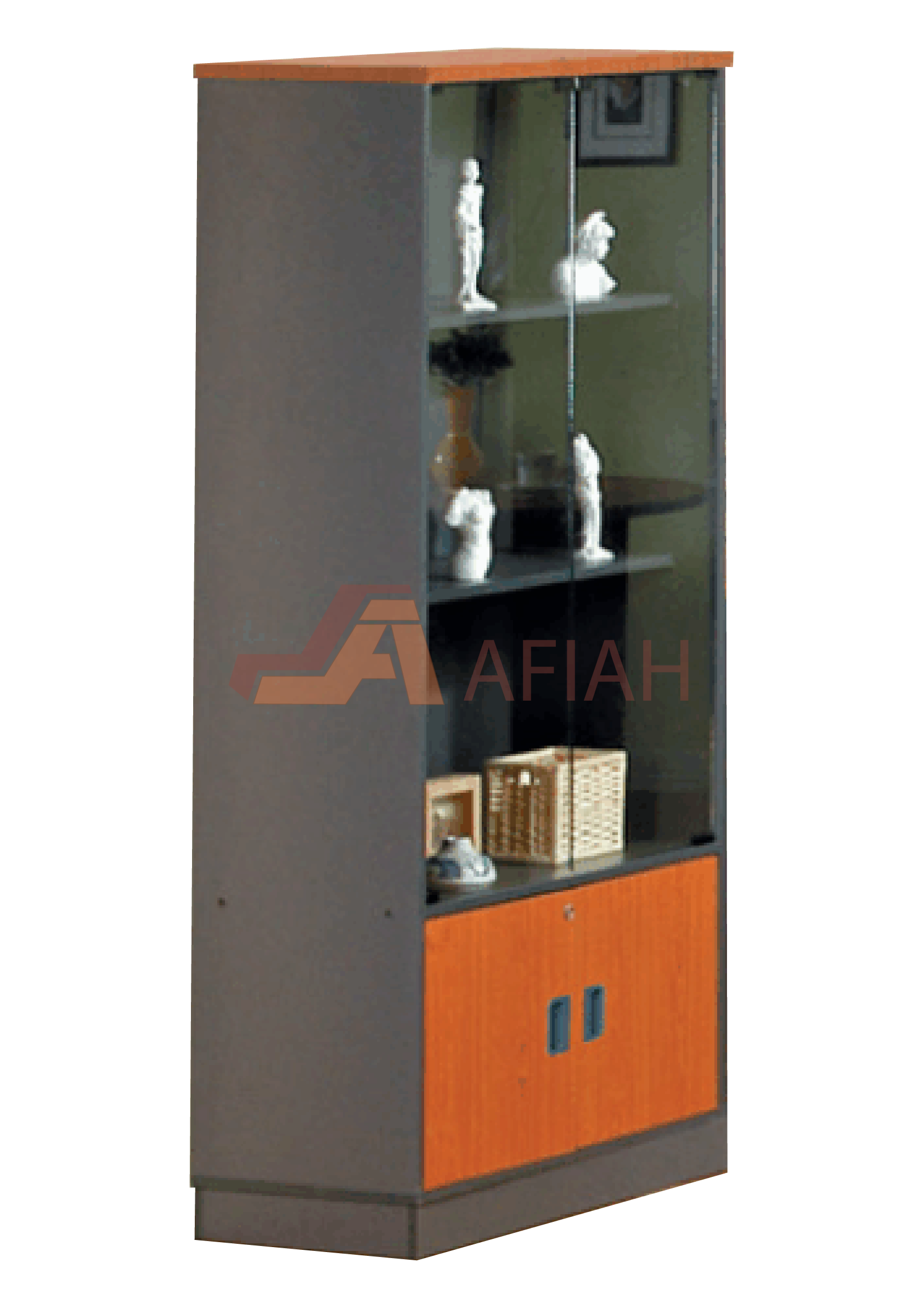 High Glass Swing Door & Melamine Swing Door Cabinet, 1730mm Height (Model N42)