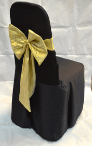 Plain Crepe Chair Cover with Ribbon Sash for Hilton Banquet Chair (Model CC-A5-SS1, CC-A5-SS2)