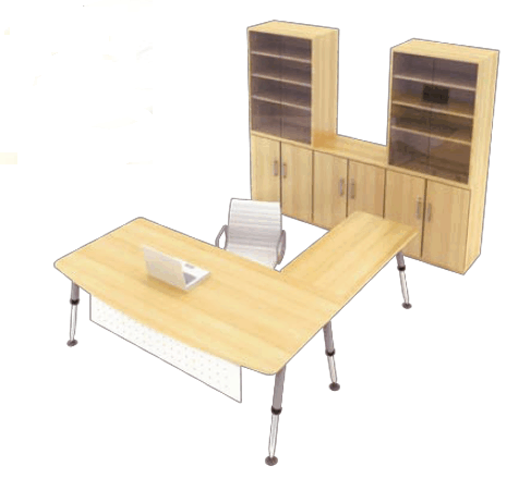 L Shape Table Set with Cabinet (Model VI1812-SET)